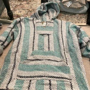 Baja Joe hoodie, mint green and white